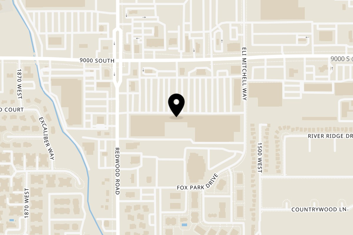 Map showing the location of Naivedhyam Cafe on 1617 W 9000 S in West Jordan